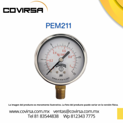 W25EECBI 0-1  PEM211 WINTERS MANOMETRO CARAT 2 1/2X1/4 INF 0-15 0-1 PSI/Kg W