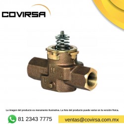Honeywell VCZBB1000: válvula hidronica 2 vías de ½″ FNPT con apertura rápida (3.5 Cv), bronce y vástago inoxidable. Apta para si
